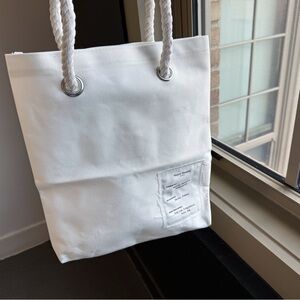 Maison Margiela Fragrance White Rope Handle Canvas Tote Bag With Package Bag